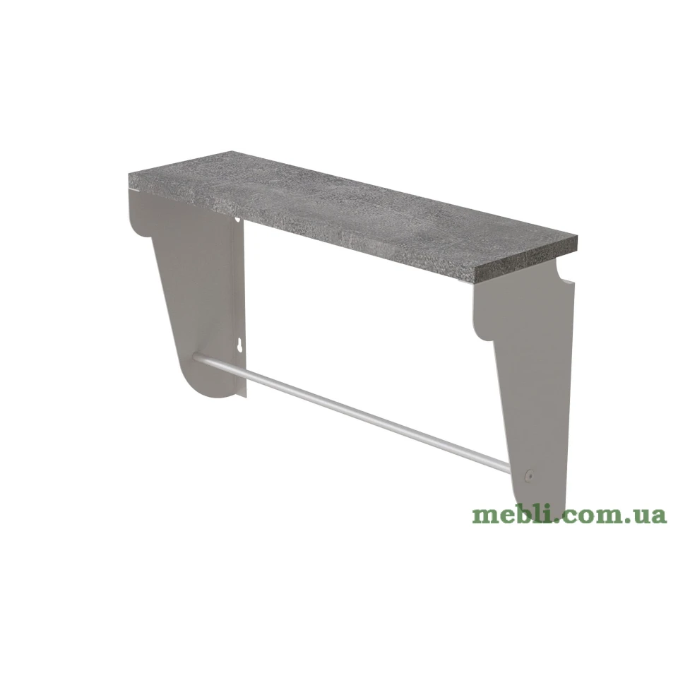 Полиця настінна Ferrum-decor Світ 300x700x150 метал Білий ДСП Бетон