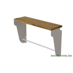 Полиця настінна Ferrum-decor Світ 300x700x150 метал Білий ДСП Дуб Артізан