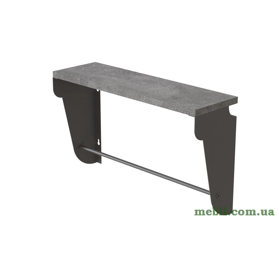 Полиця настінна Ferrum-decor Світ 300x700x150 метал Сірий ДСП Бетон