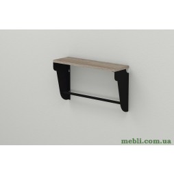 Полиця настінна Ferrum-decor Світ 300x700x150 метал Чорний ДСП Сонома Трюфель