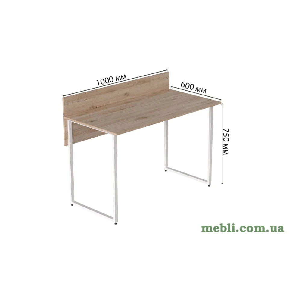 Комп'ютерний стіл Ferrum-decor Скай 75x100x60 білий ДСП Дуб Артізан 32мм