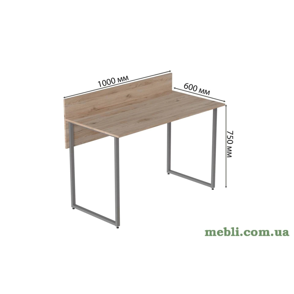 Комп'ютерний стіл Ferrum-decor Скай 75x100x60 сірий ДСП Дуб Артізан 16мм