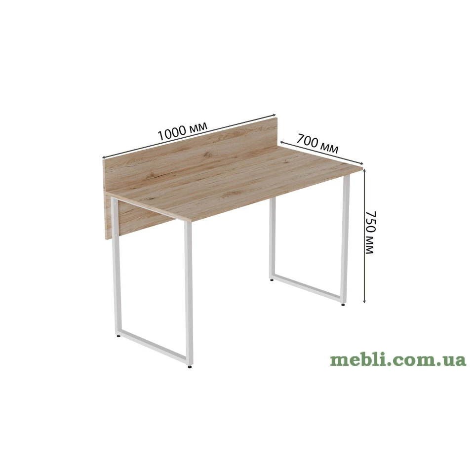 Комп'ютерний стіл Ferrum-decor Скай 75x100x70 білий ДСП Дуб Артізан 16мм