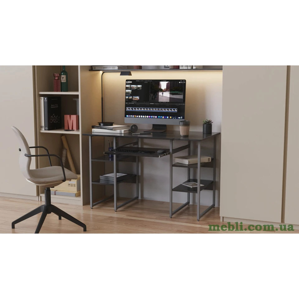 Комп'ютерний стіл Ferrum-decor Скай 75x100x70 сірий ДСП Білий 16мм