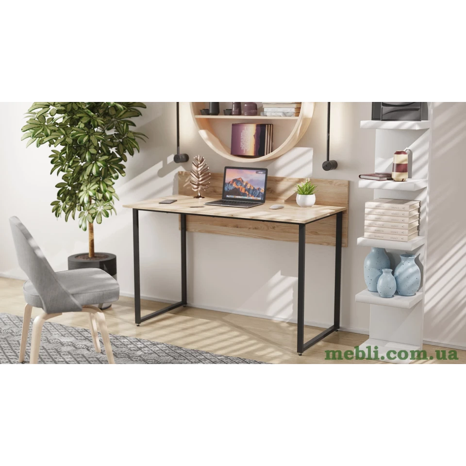 Комп'ютерний стіл Ferrum-decor Скай 75x100x70 сірий ДСП Дуб Артізан 16мм