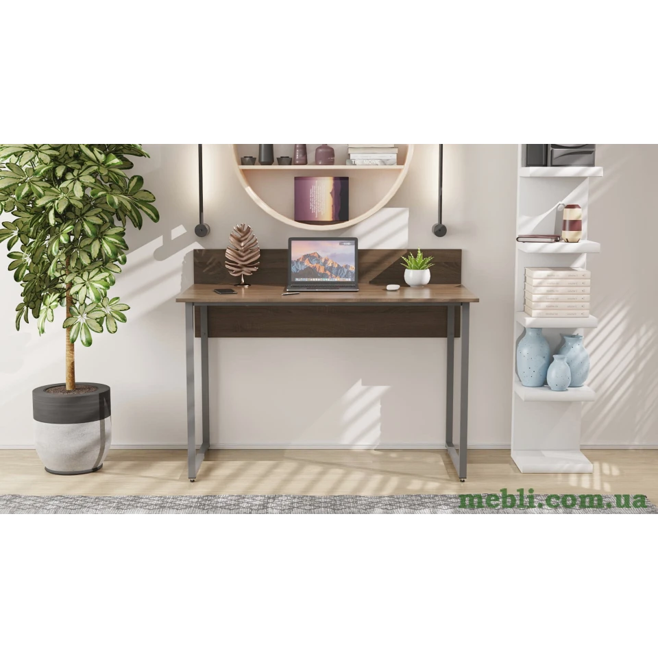 Комп'ютерний стіл Ferrum-decor Скай 75x100x70 сірий ДСП Дуб Сонома Труфель 16мм