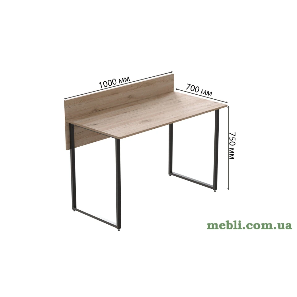 Комп'ютерний стіл Ferrum-decor Скай 75x100x70 чорний ДСП Дуб Артизан 16мм