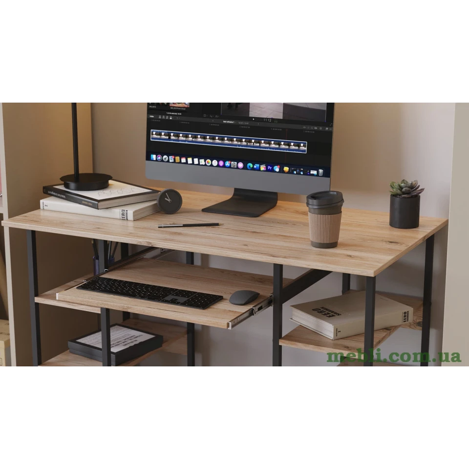 Комп'ютерний стіл Ferrum-decor Скай 75x120x60 сірий ДСП Білий 16мм