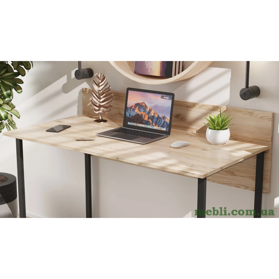 Комп'ютерний стіл Ferrum-decor Скай 75x120x60 чорний ДСП Дуб Артизан 16мм
