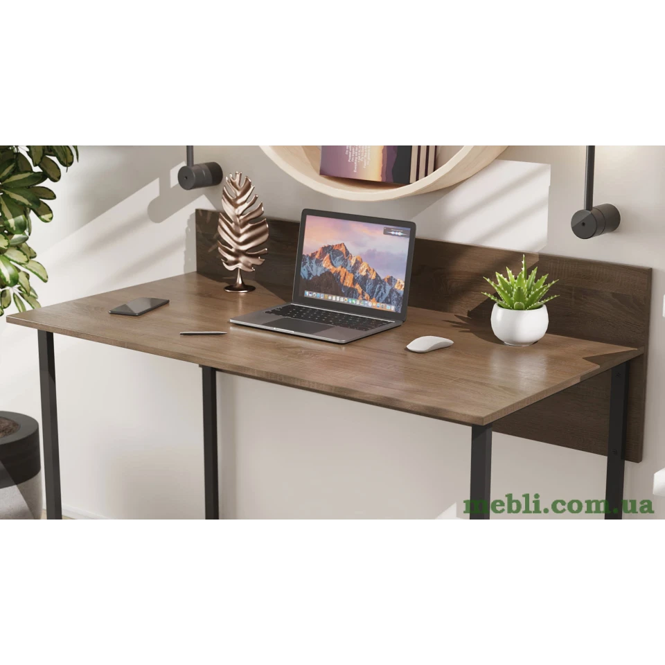 Комп'ютерний стіл Ferrum-decor Скай 75x120x60 чорний ДСП Дуб Сонома Труфель 16мм