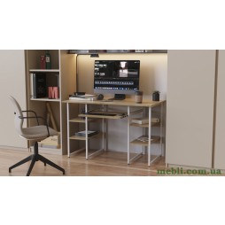 Комп'ютерний стіл Ferrum-decor Скай 75x140x60 білий ДСП Дуб Сонома Труфель 16мм