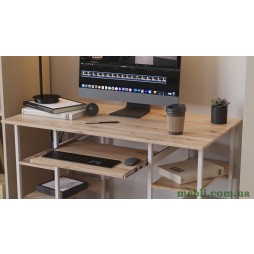 Комп'ютерний стіл Ferrum-decor Скай 75x140x60 сірий ДСП Дуб Артізан 16мм