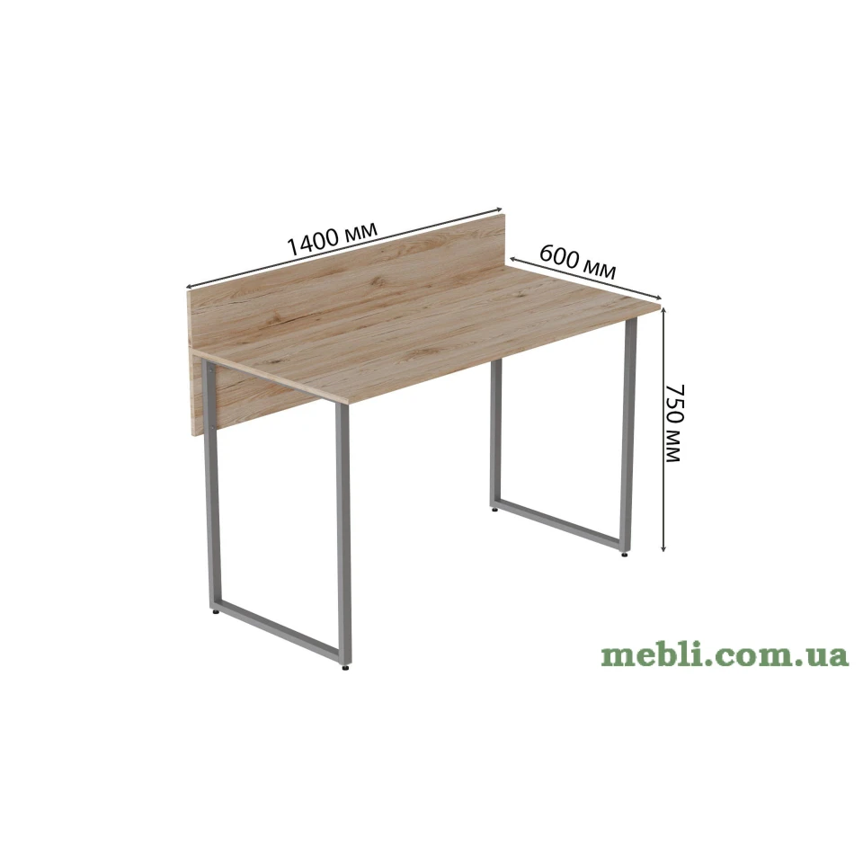 Комп'ютерний стіл Ferrum-decor Скай 75x140x60 сірий ДСП Дуб Артізан 16мм