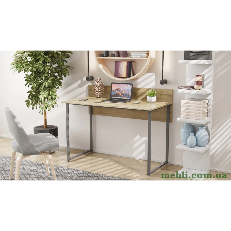 Комп'ютерний стіл Ferrum-decor Скай 75x140x60 сірий ДСП Дуб Сонома 16мм