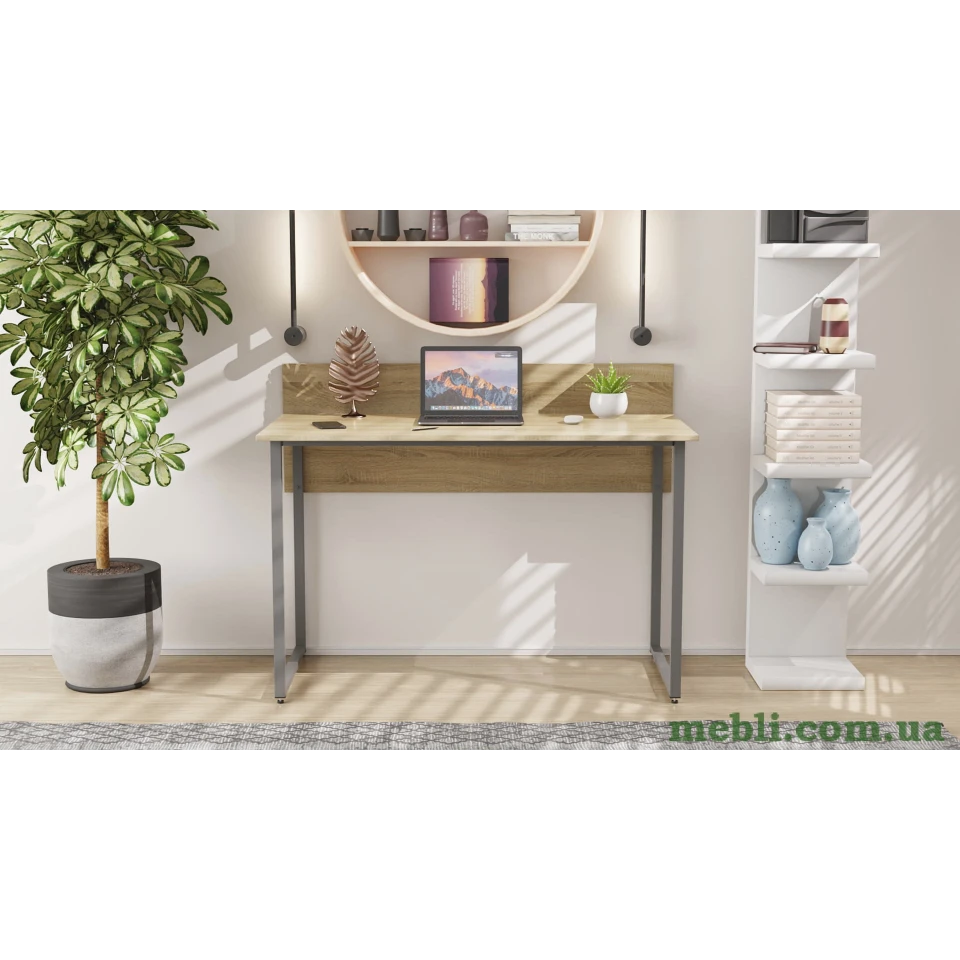 Комп'ютерний стіл Ferrum-decor Скай 75x140x60 сірий ДСП Дуб Сонома 16мм
