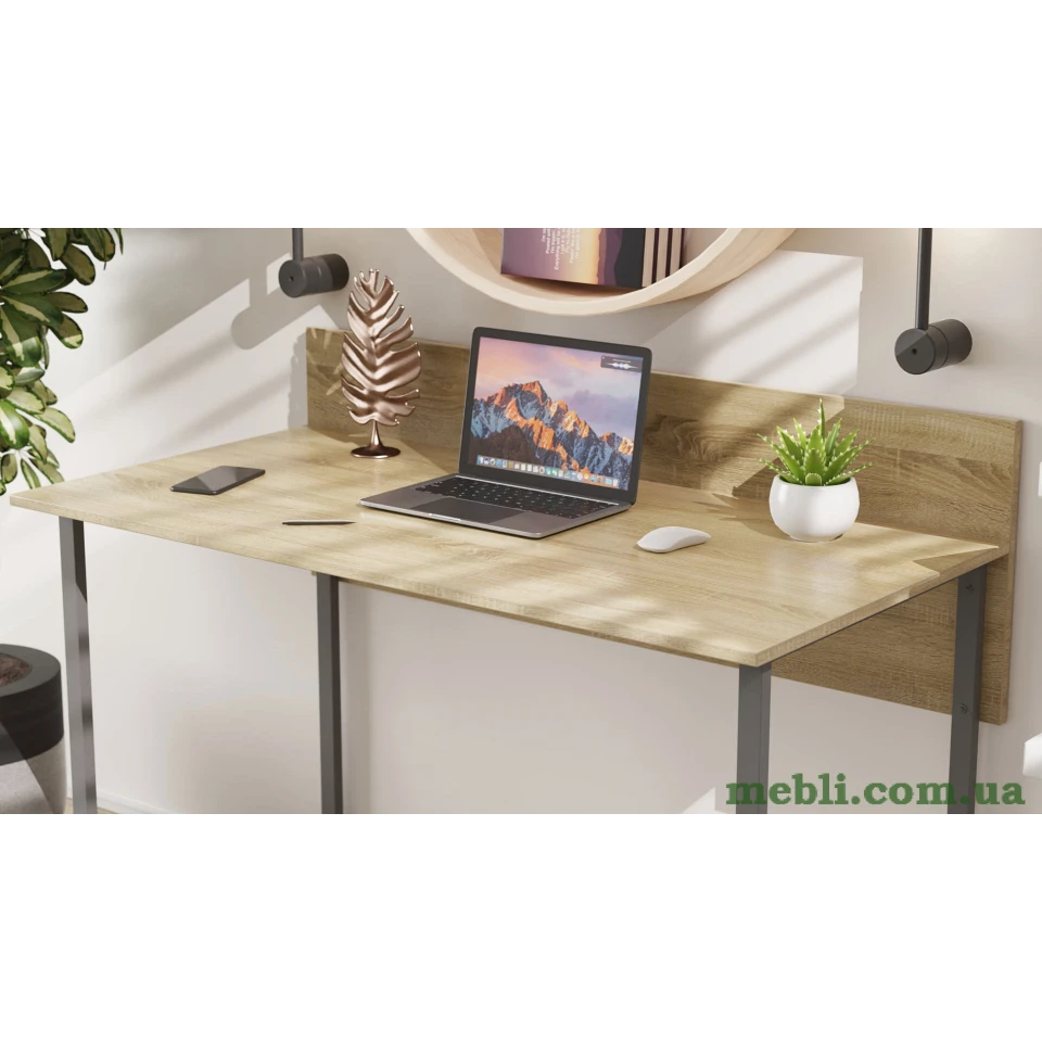 Комп'ютерний стіл Ferrum-decor Скай 75x140x60 сірий ДСП Дуб Сонома 16мм
