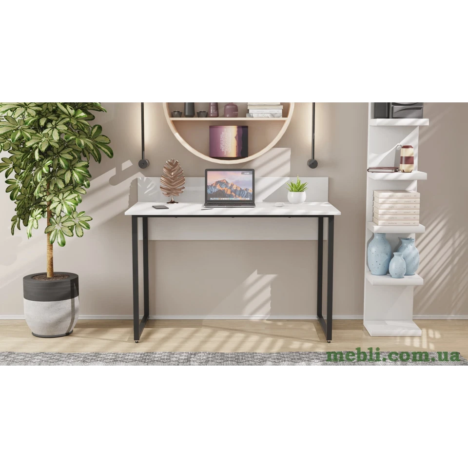 Комп'ютерний стіл Ferrum-decor Скай 75x140x60 чорний ДСП Білий 16мм