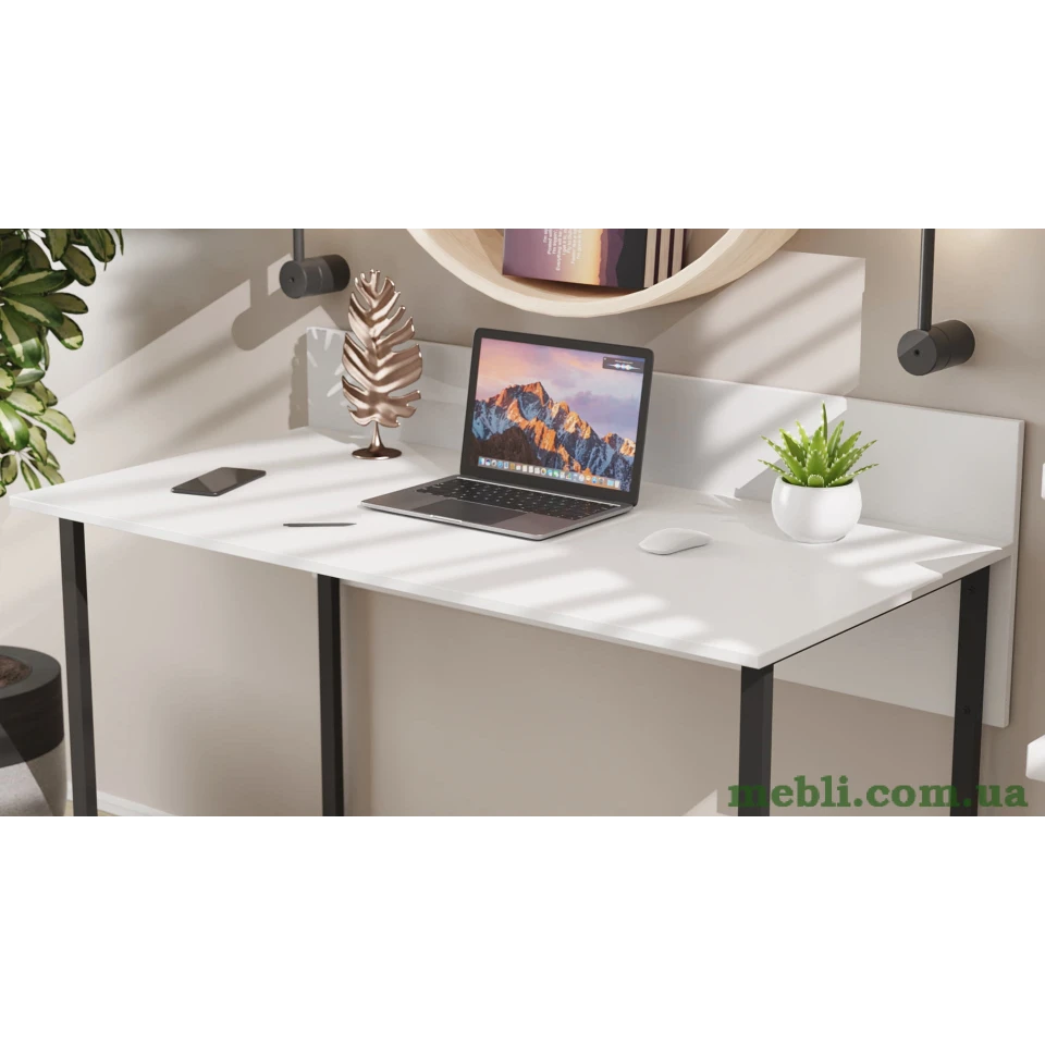 Комп'ютерний стіл Ferrum-decor Скай 75x140x60 чорний ДСП Білий 16мм