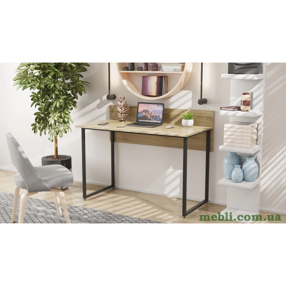 Комп'ютерний стіл Ferrum-decor Скай 75x140x60 чорний ДСП Дуб Сонома 16мм