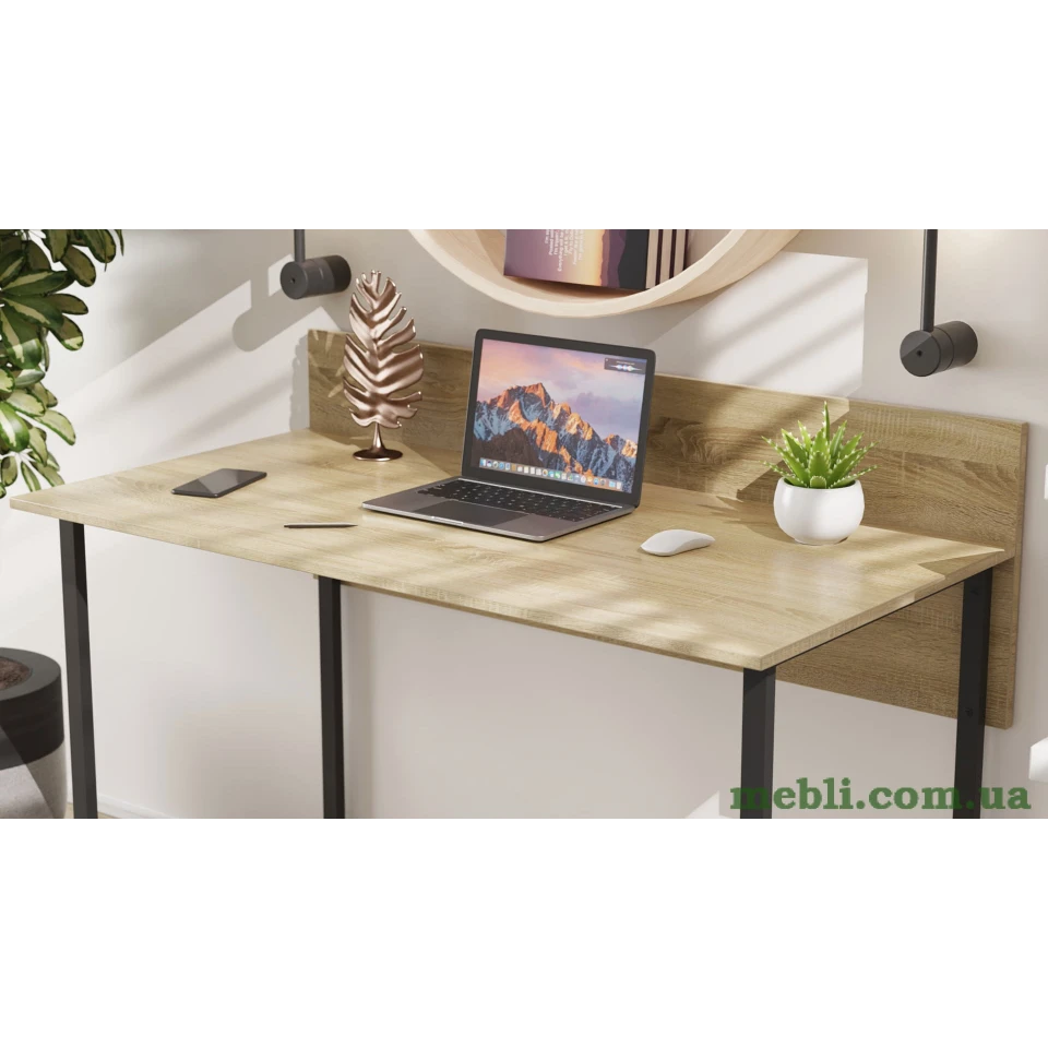 Комп'ютерний стіл Ferrum-decor Скай 75x140x60 чорний ДСП Дуб Сонома 16мм