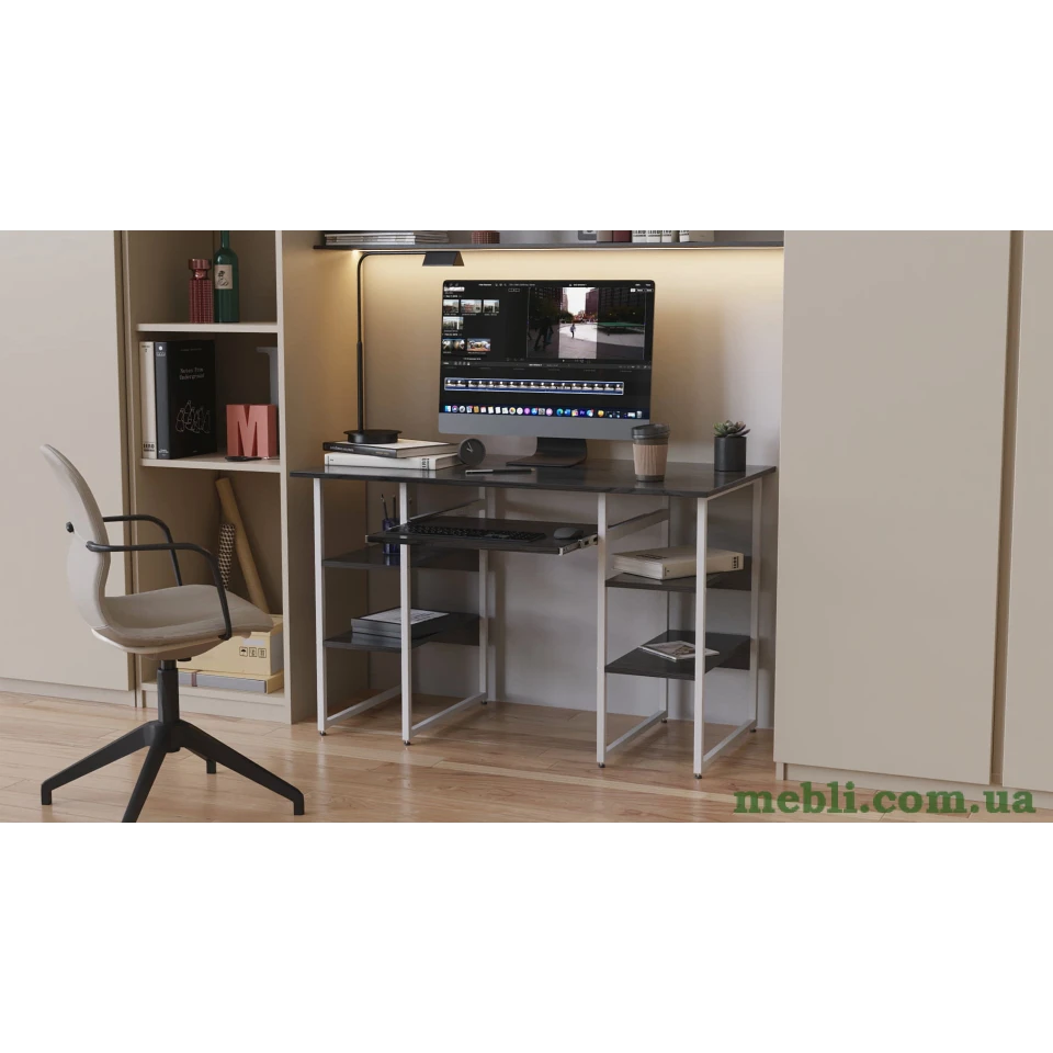 Комп'ютерний стіл Ferrum-decor Скай 75x140x70 білий ДСП Дуб Артізан 16мм