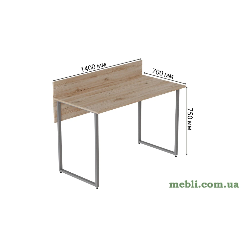 Комп'ютерний стіл Ferrum-decor Скай 75x140x70 сірий ДСП Дуб Артізан 16мм