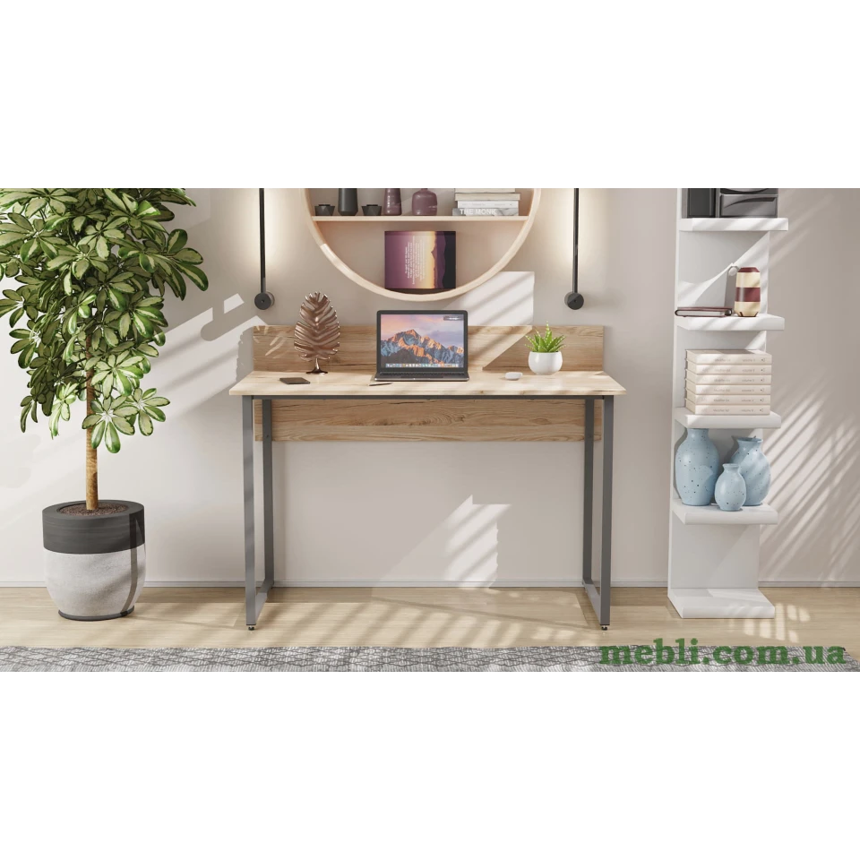 Комп'ютерний стіл Ferrum-decor Скай 75x140x70 сірий ДСП Дуб Артізан 16мм