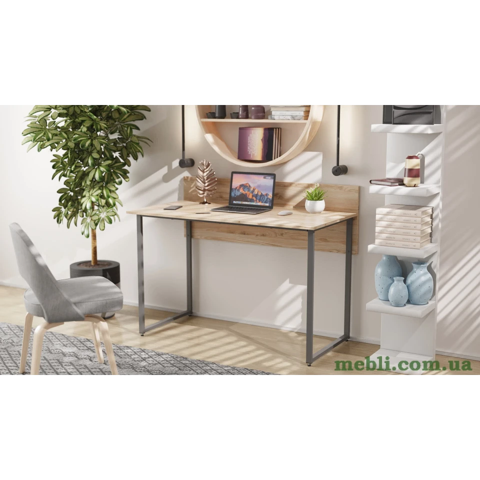 Комп'ютерний стіл Ferrum-decor Скай 75x140x70 сірий ДСП Дуб Артізан 16мм