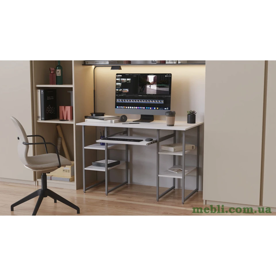 Комп'ютерний стіл Ferrum-decor Скай 75x140x70 чорний ДСП Дуб Сонома Труфель 16мм