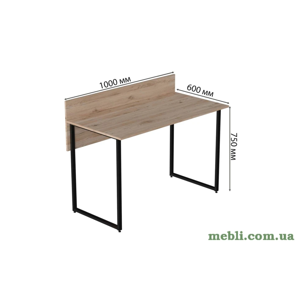 Комп'ютерний стіл Ferrum-decor Скай 76x100x60 чорний ДСП Дуб Артизан 32мм