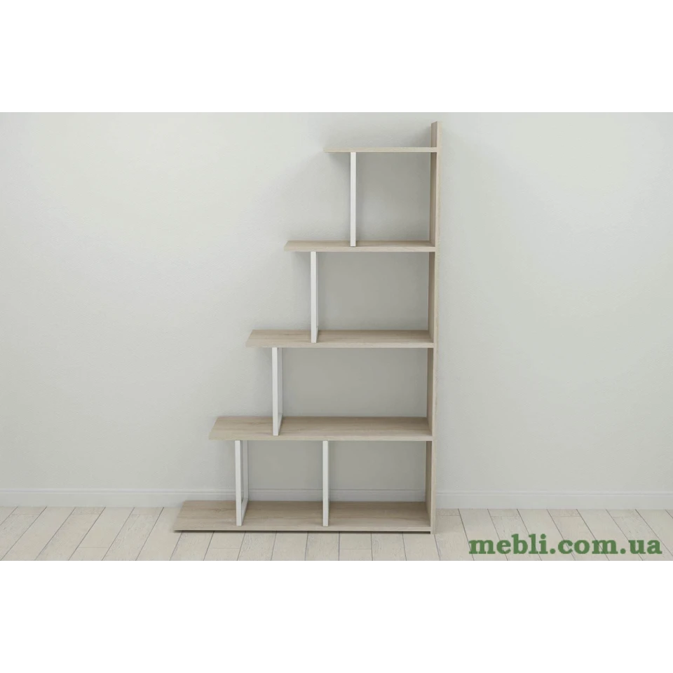 Етажерка Ferrum-decor Стелла 1600x1020x300 Білий метал ДСП Дуб Сонома