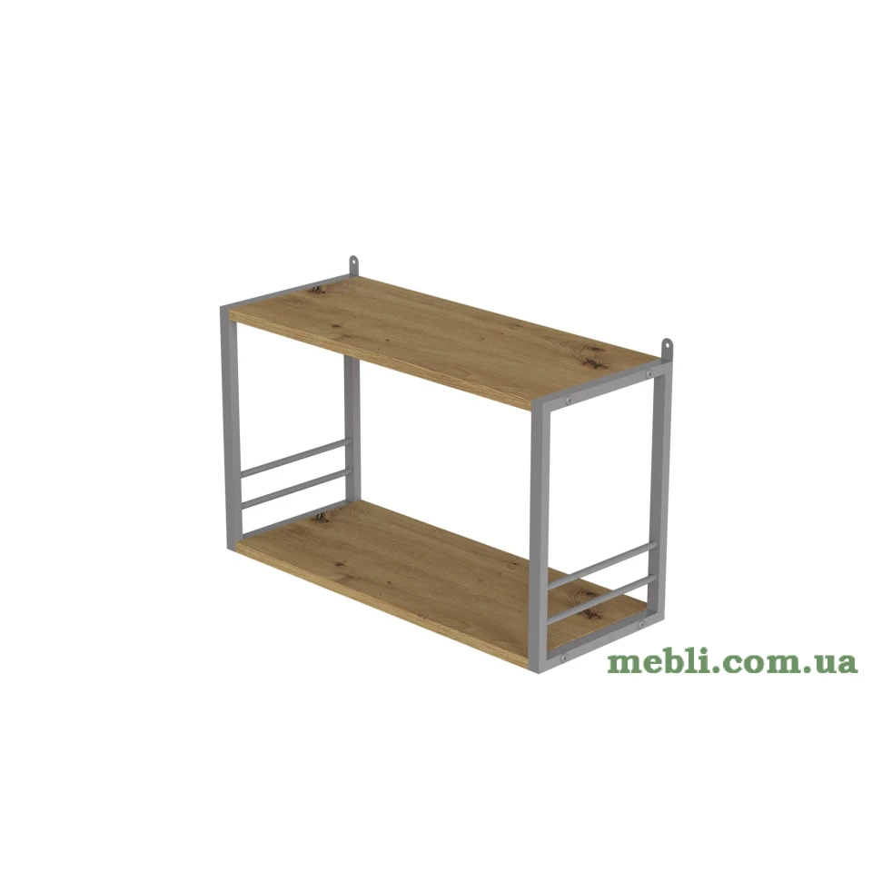 Книжкова полиця універсальна Ferrum-decor Стим 1 38x63x26 сірий ДСП Дуб Артизан 16мм