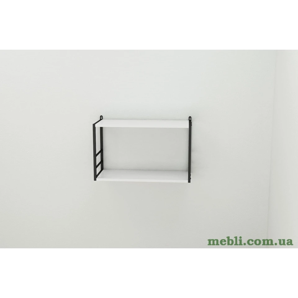 Книжкова полиця універсальна Ferrum-decor Стим 1 38x63x26 чорний ДСП Білий 16мм