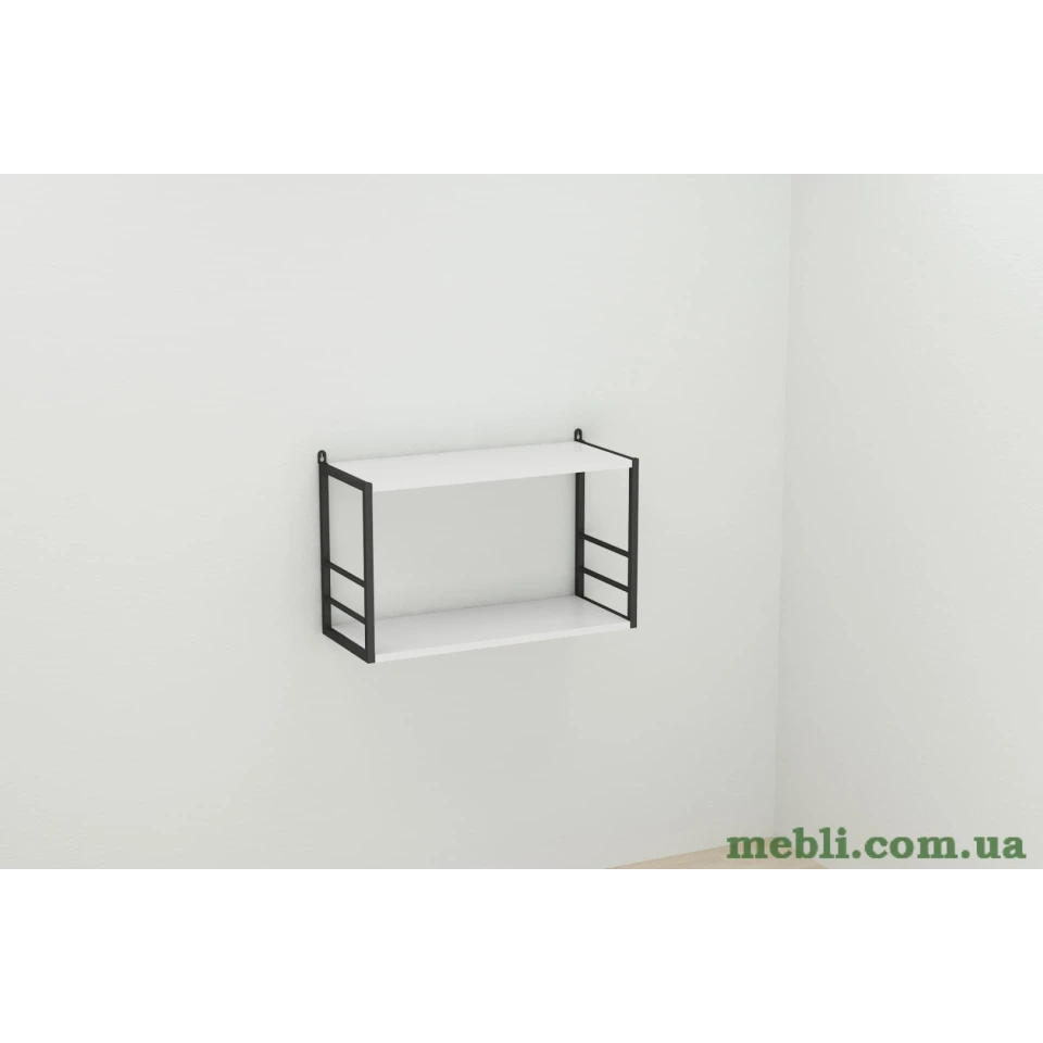 Книжкова полиця універсальна Ferrum-decor Стим 1 38x63x26 чорний ДСП Білий 16мм