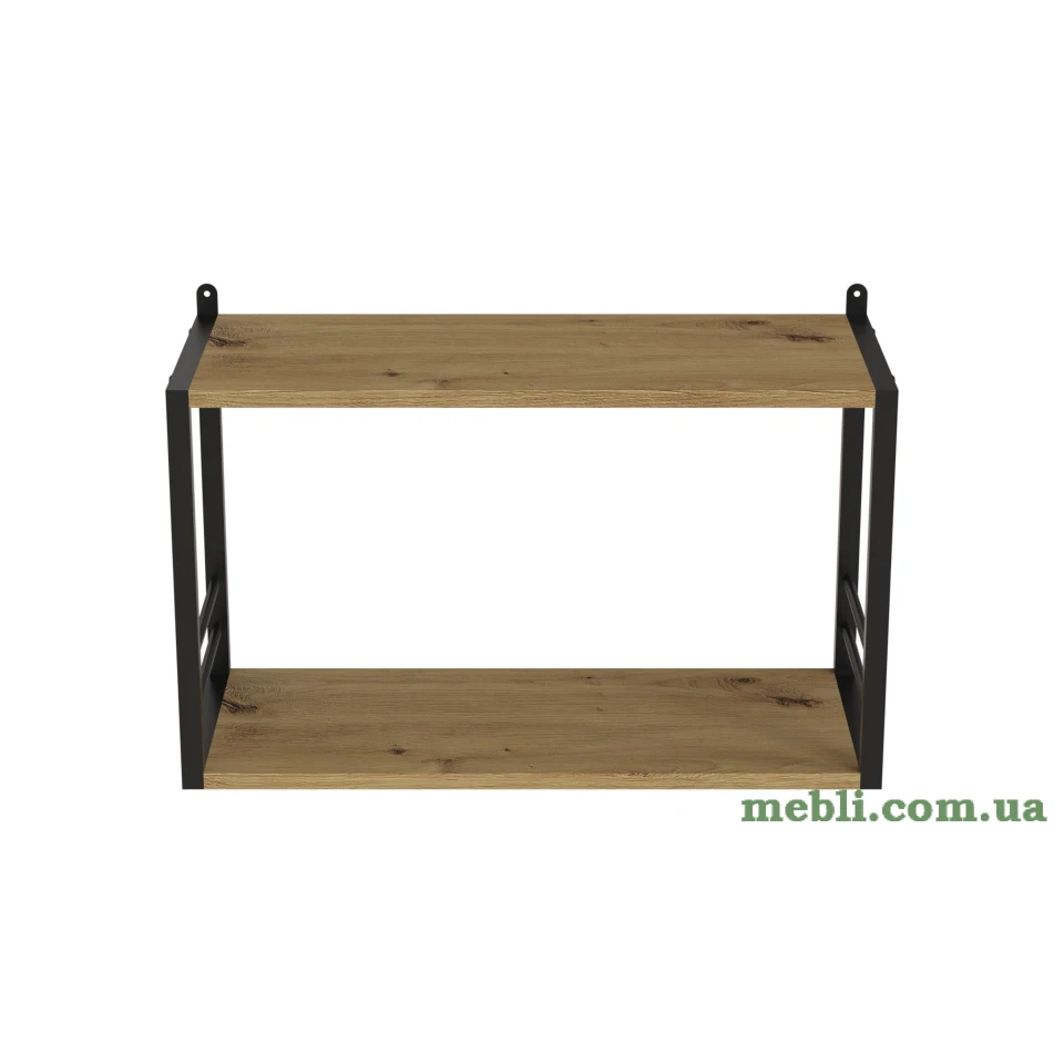 Книжкова полиця універсальна Ferrum-decor Стим 1 38x63x26 чорний ДСП Дуб Артизан 16мм