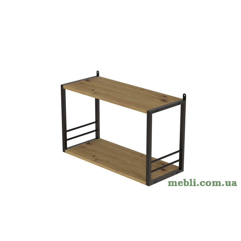 Книжкова полиця універсальна Ferrum-decor Стим 1 38x63x26 чорний ДСП Дуб Артизан 16мм