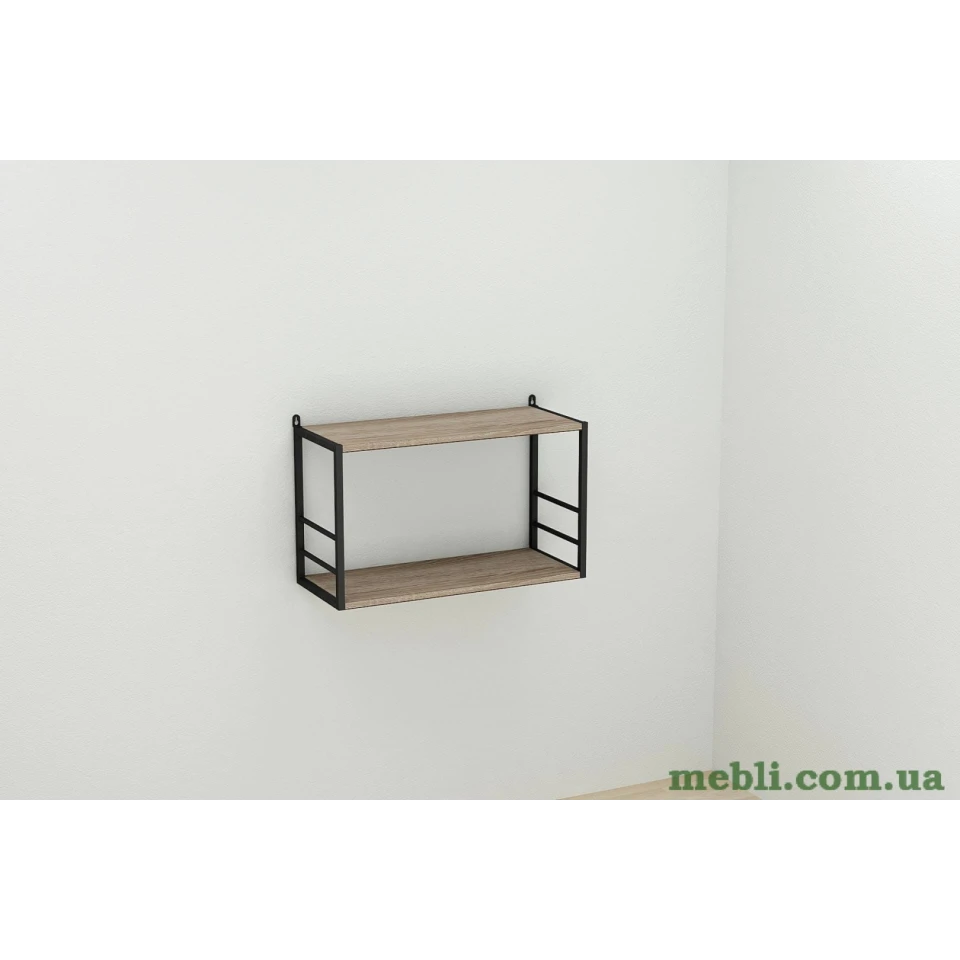 Книжкова полиця універсальна Ferrum-decor Стим 1 38x63x26 чорний ДСП Дуб Сонома Трюфель 16мм