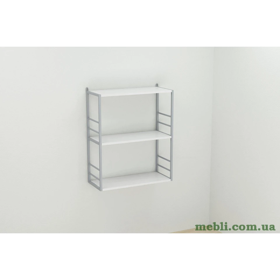 Книжкова полиця універсальна Ferrum-decor Стим 2 74x63x26 сірий ДСП Білий 16мм