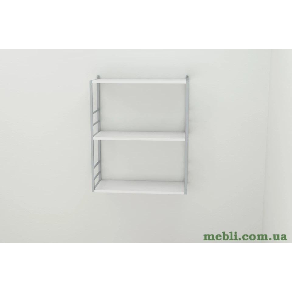 Книжкова полиця універсальна Ferrum-decor Стим 2 74x63x26 сірий ДСП Білий 16мм