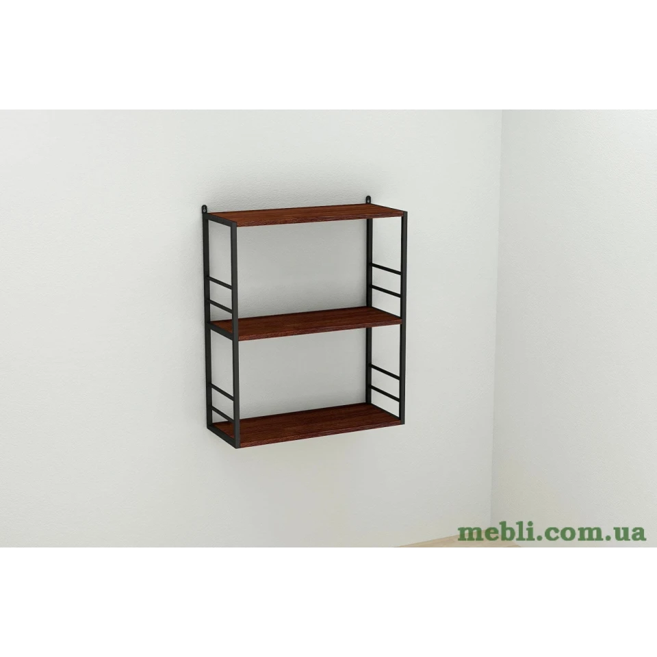 Книжкова полиця універсальна Ferrum-decor Стим 2 74x63x26 чорний ДСП Венге 16мм