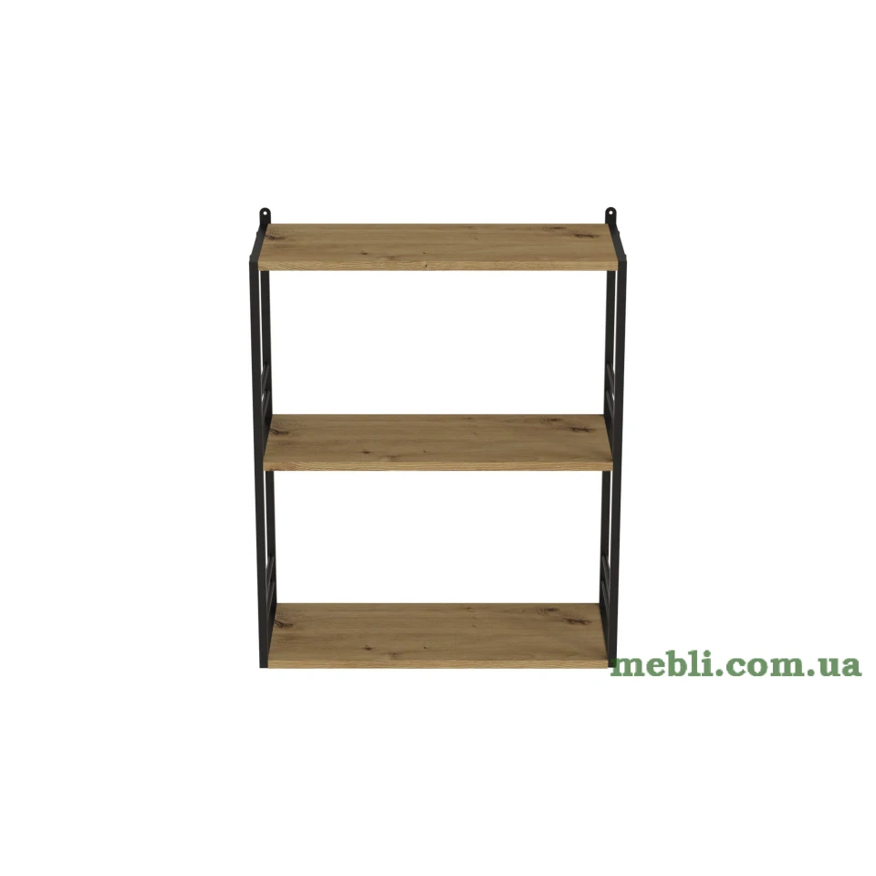 Книжкова полиця універсальна Ferrum-decor Стим 2 74x63x26 чорний ДСП Дуб Артизан 16мм