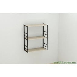 Книжкова полиця універсальна Ferrum-decor Стим 2 74x63x26 чорний ДСП Дуб Сонома 16мм