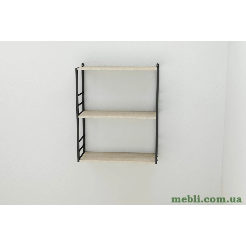 Книжкова полиця універсальна Ferrum-decor Стим 2 74x63x26 чорний ДСП Дуб Сонома 16мм