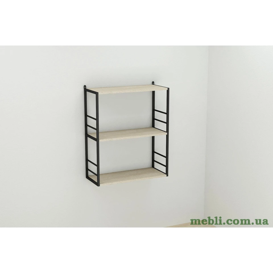 Книжкова полиця універсальна Ferrum-decor Стим 2 74x63x26 чорний ДСП Дуб Сонома 16мм