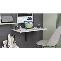 Обідній стіл-трансформер Ніка стіновий Ferrum-decor 420x900x500 Чорний метал ДСП Білий