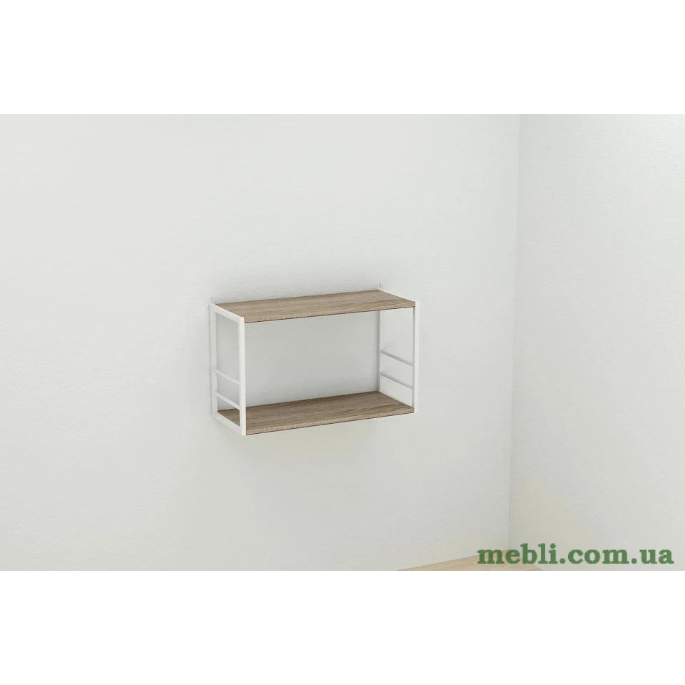 Книжкова полиця універсальна Ferrum-decor Стім 1 38x63x26 білий ДСП Дуб Сонома Трюфель 16мм