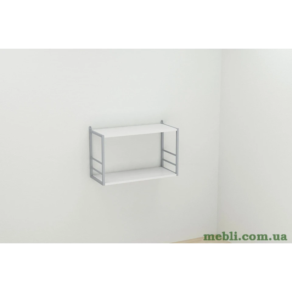 Книжкова полиця універсальна Ferrum-decor Стім 1 38x63x26 сірий ДСП Білий 16мм