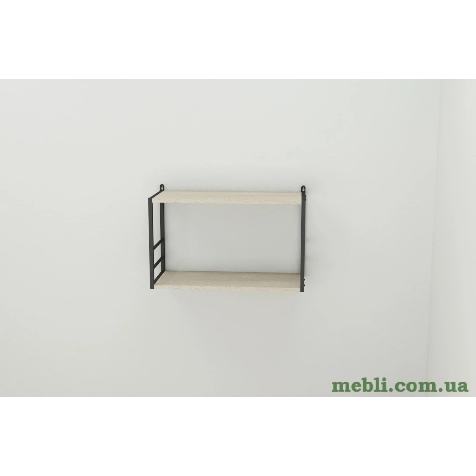 Книжкова полиця універсальна Ferrum-decor Стім 1 38x63x26 чорний ДСП Дуб Сонома 16мм