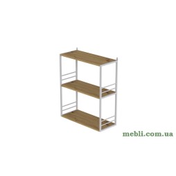 Книжкова полиця універсальна Ferrum-decor Стім 2 74x63x26 білий ДСП Дуб Артизан 16мм