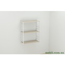 Книжкова полиця універсальна Ferrum-decor Стім 2 74x63x26 білий ДСП Дуб Сонома 16мм